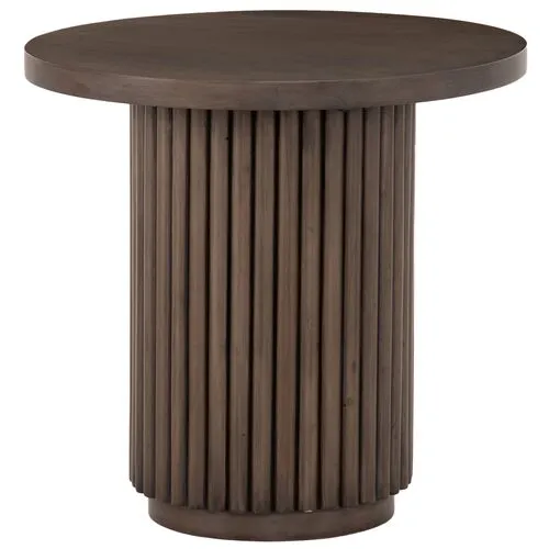 Seville Fluted End Table - Reclaimed Ashen Brown