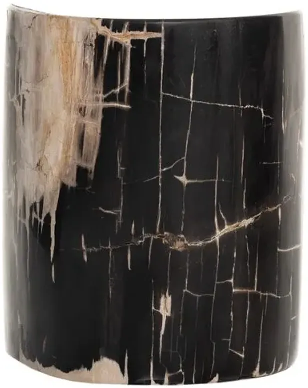 Moscow End Table - Dark Petrified Wood - Black