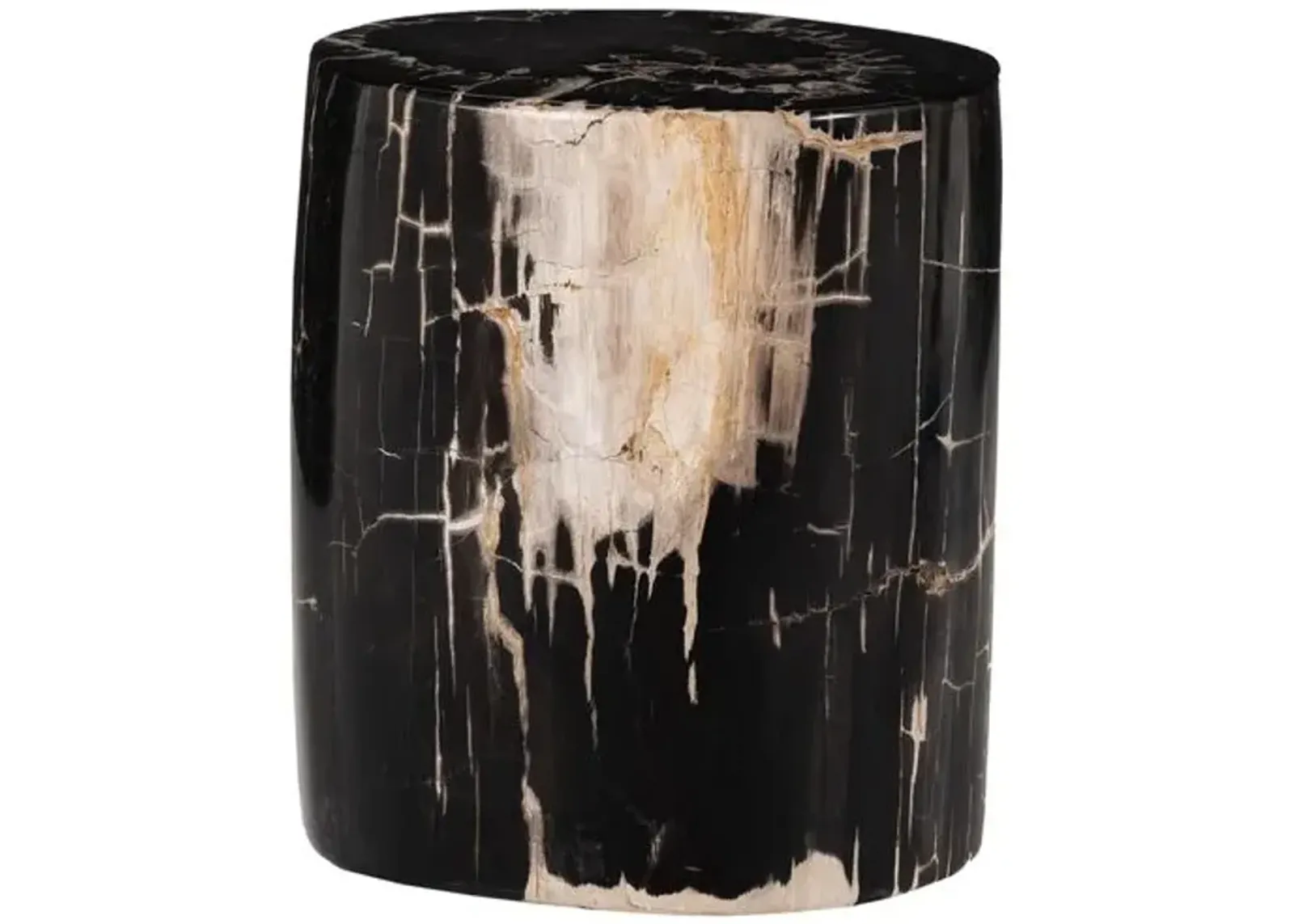 Moscow End Table - Dark Petrified Wood - Black