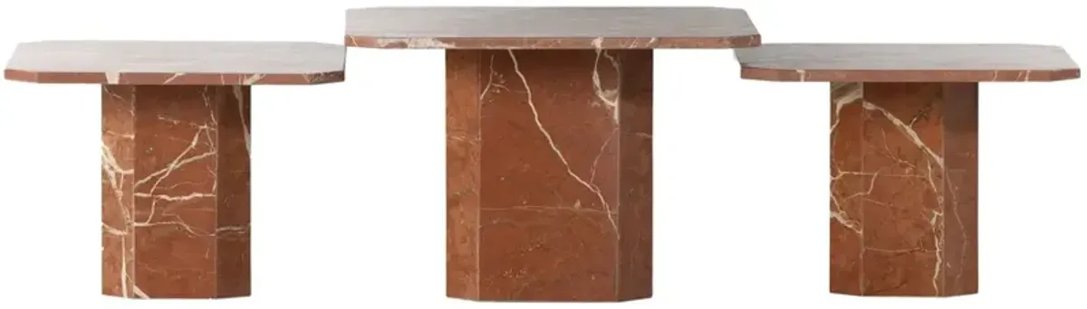 Vienna 3-pc Coffee Table Set, Rusty Marble