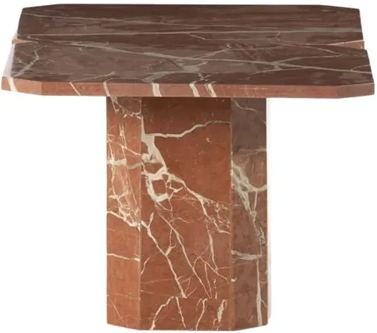 Vienna 2-pc Coffee Table Set - Rusty Marble - Red