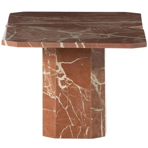 Vienna 2-pc Coffee Table Set - Rusty Marble - Red