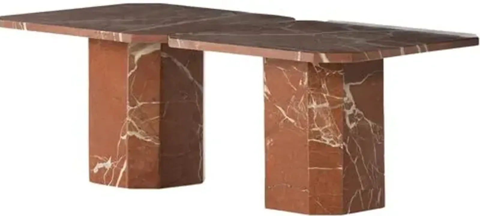 Vienna 2-pc Coffee Table Set - Rusty Marble - Red