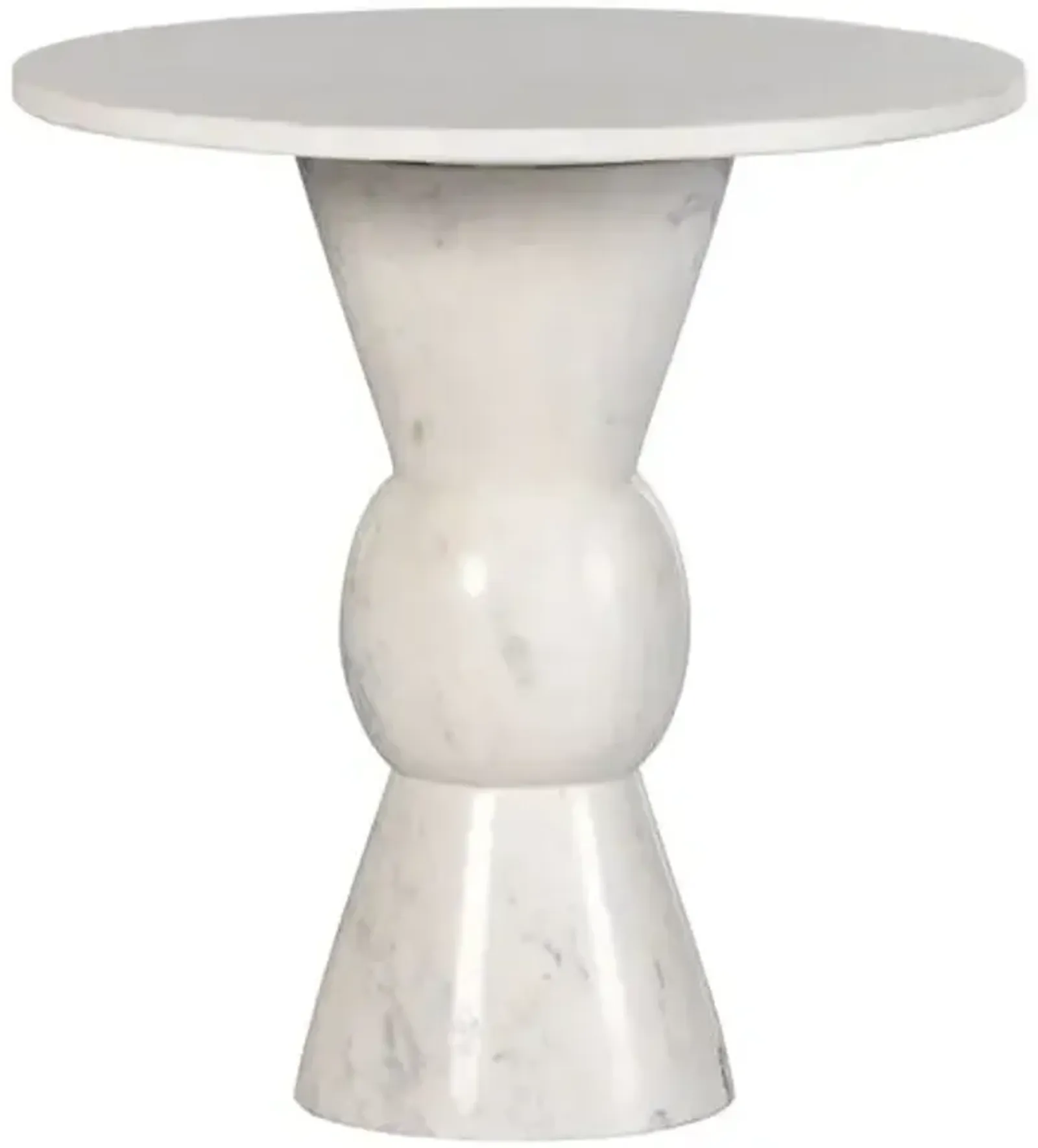 Becky Marble End Table - White