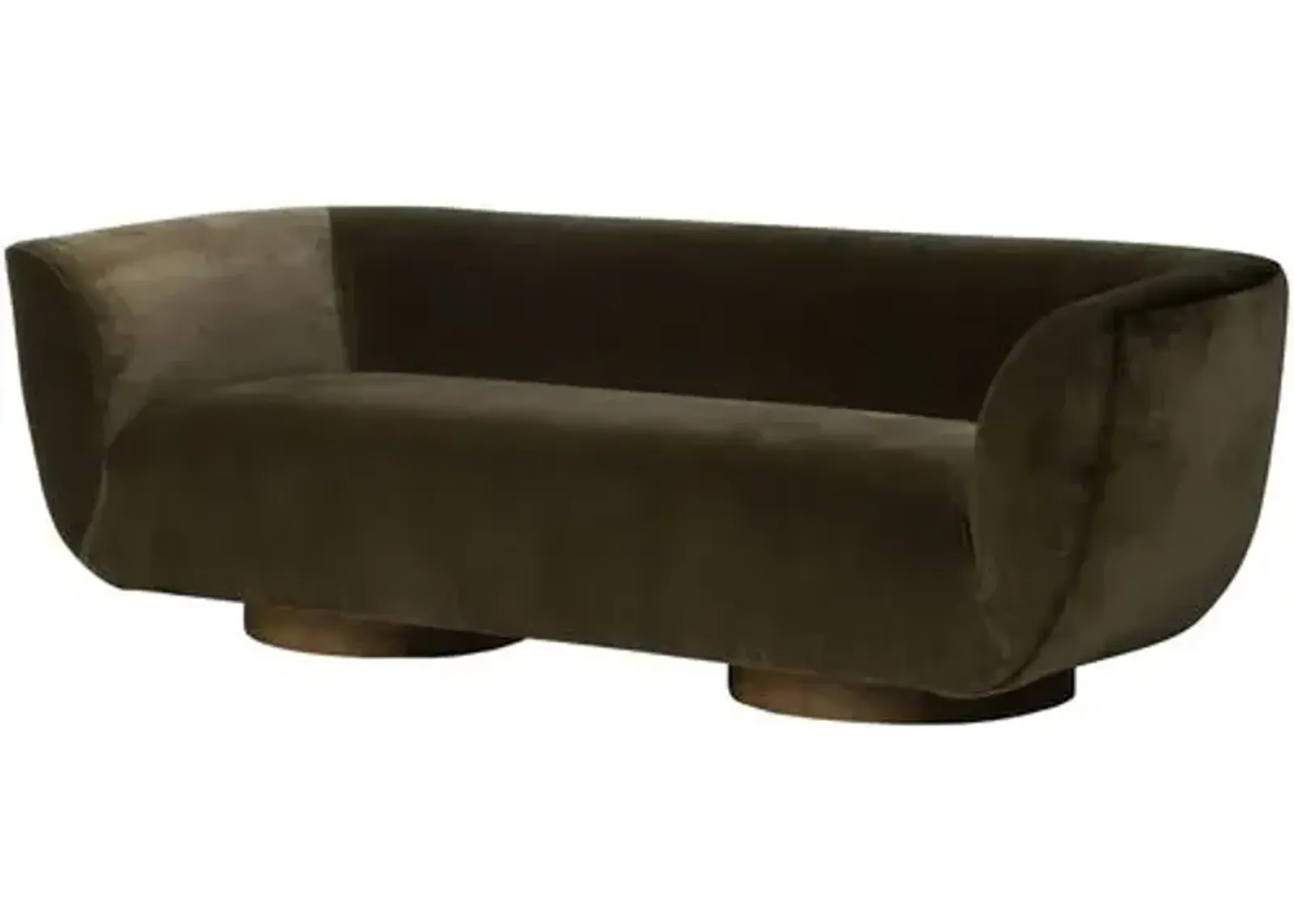 Stockholm Curved 87" Velvet Sofa - Olive