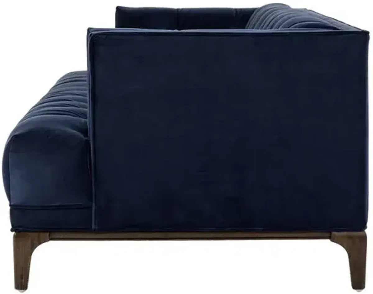 Caledonia 91" Sofa - Navy Velvet