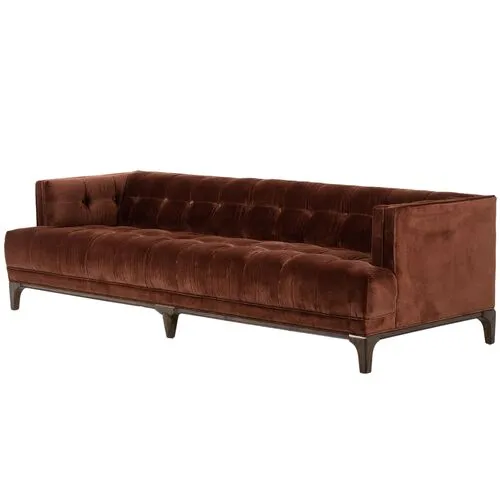 Caledonia 91" Sofa - Auburn Velvet