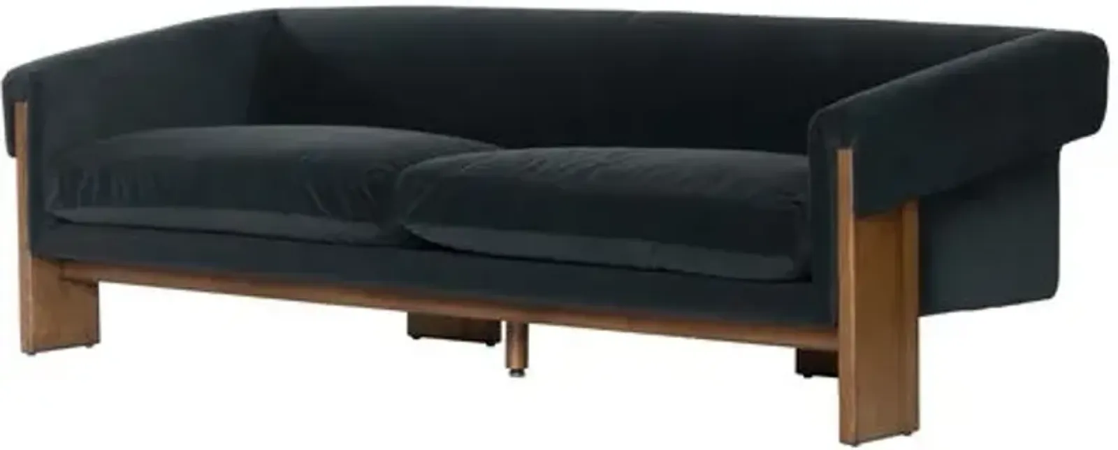 Cologne 90" Velvet Sofa - Smoke