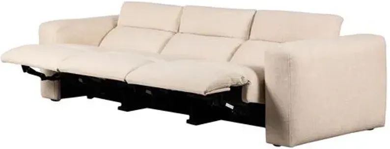 Power Recliner 124" 3pc Sectional - Natural Performance - Ivory