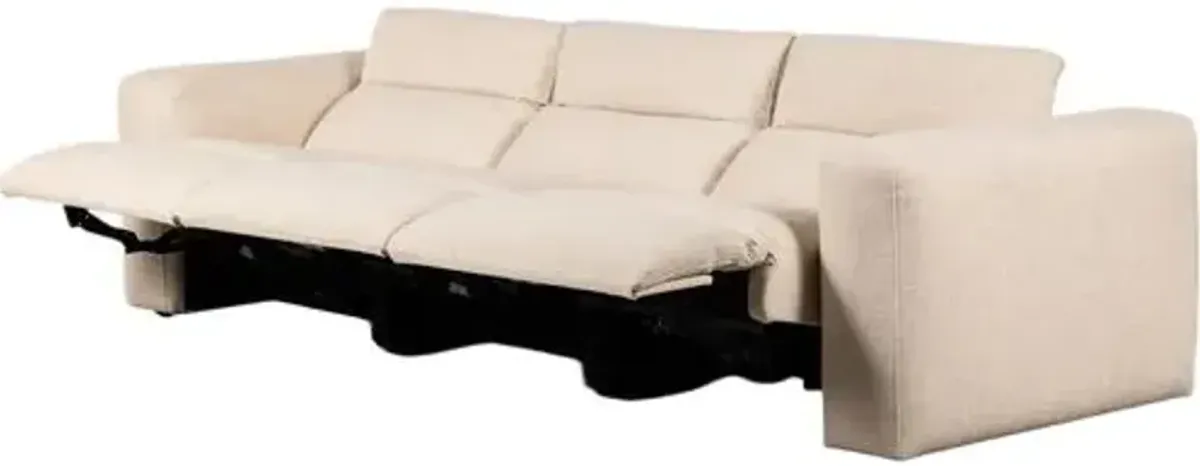 Power Recliner 124" 3pc Sectional - Natural Performance - Ivory