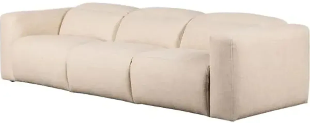 Power Recliner 124" 3pc Sectional - Natural Performance - Ivory