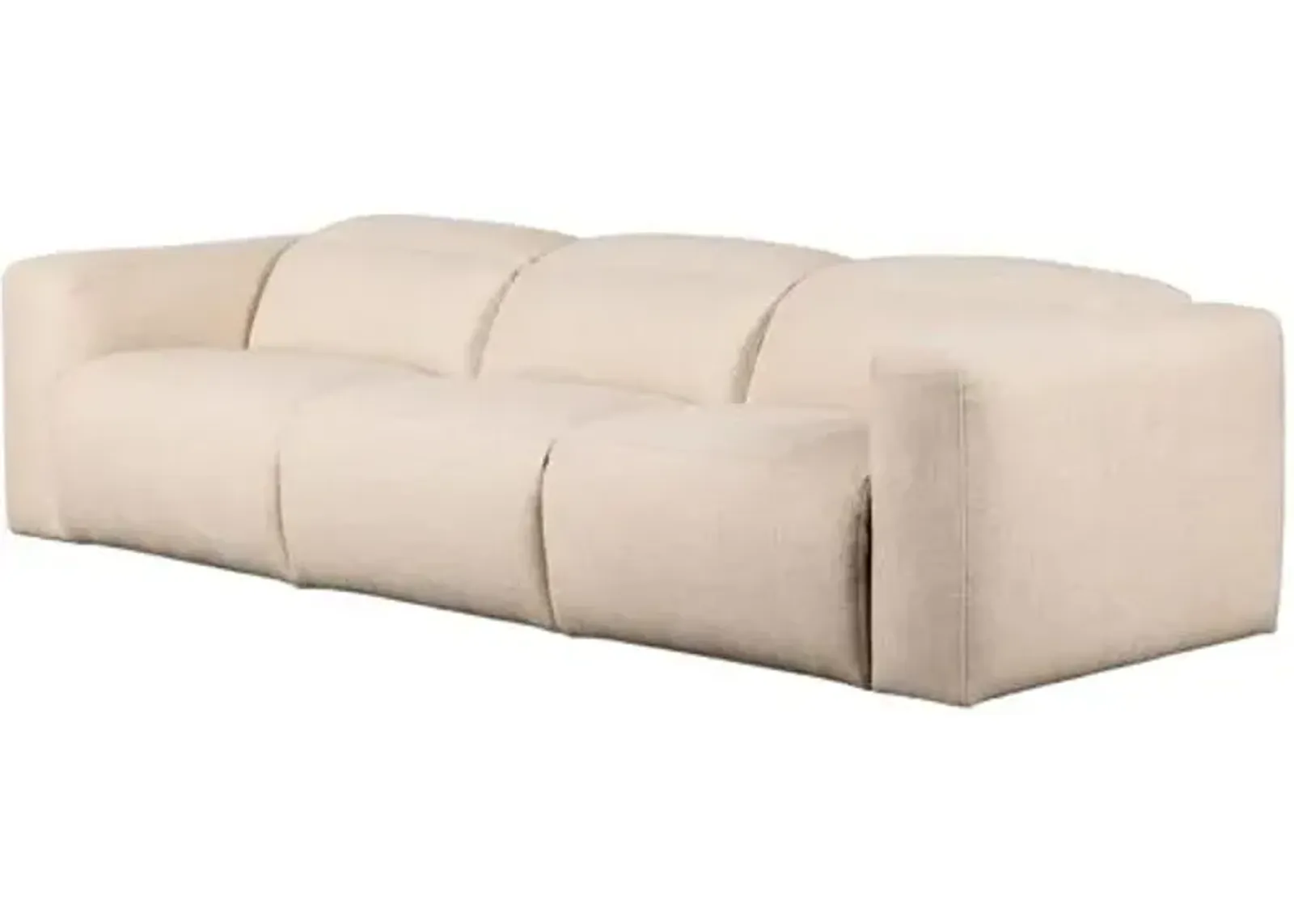 Power Recliner 124" 3pc Sectional - Natural Performance - Ivory