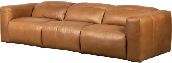 Jovi Power Recliner 124" 3pc Sectional - Butterscotch Leather - Brown