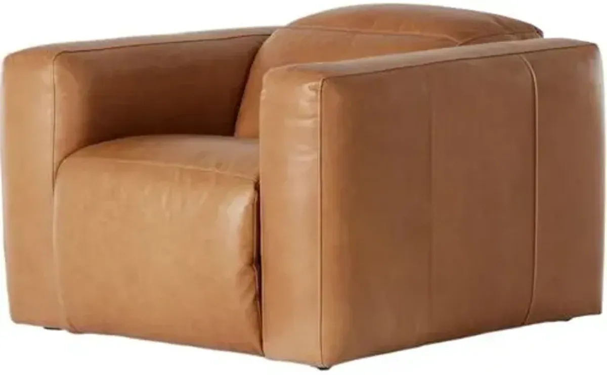 Power Recliner Chair - Butterscotch Leather - Brown - Relaxing Chair, Lounger, Comfort and Leisure Prioritized