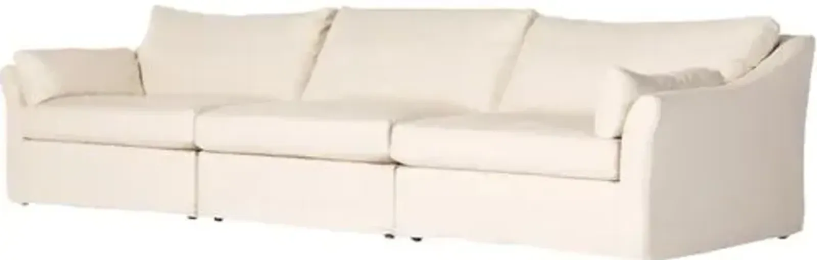 Birmingham 138" Slipcover Sectional - Crème Performance - Ivory