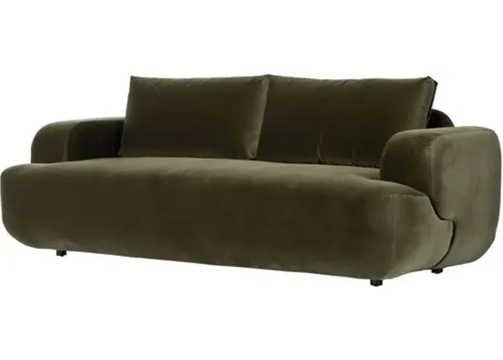 Berry 90" Velvet Sofa - Olive