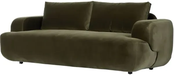 Berry 90" Velvet Sofa, Olive