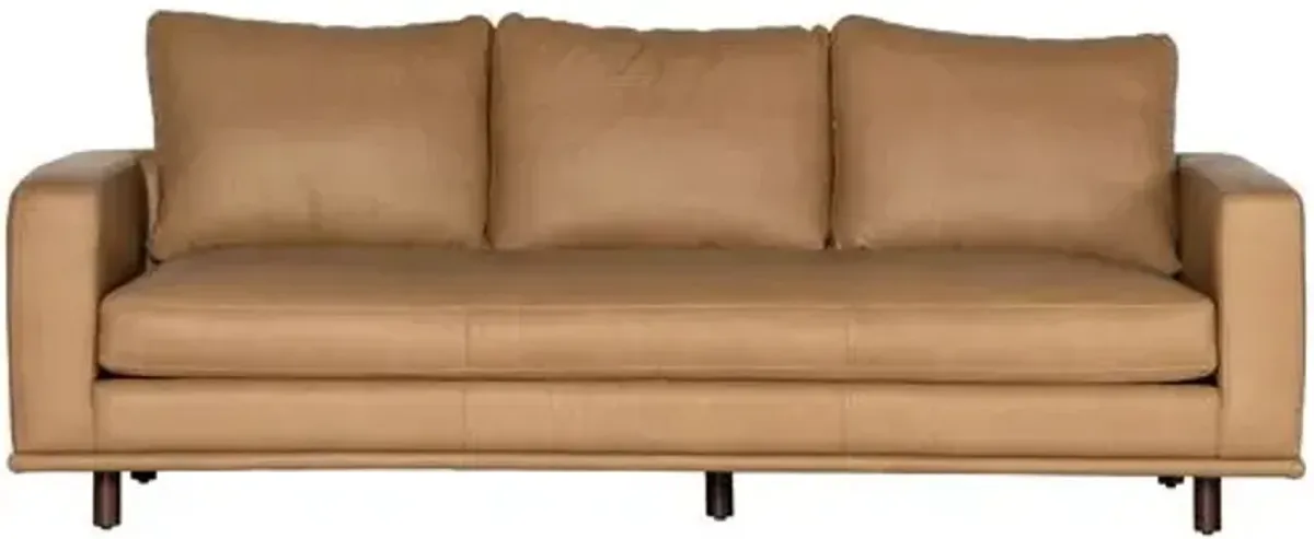 Finland 85" Leather Sofa - Nantucket Taupe Performance