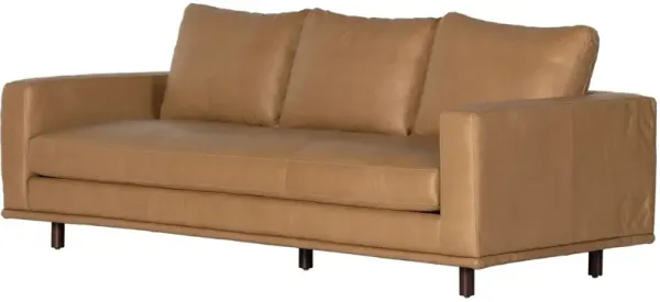 Finland 85" Leather Sofa, Nantucket Taupe Performance