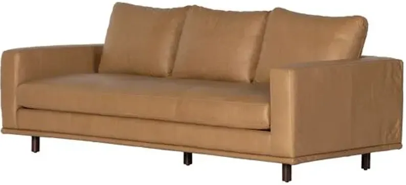 Finland 85" Leather Sofa - Nantucket Taupe Performance