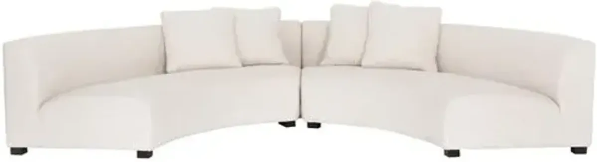 Florence 2pc Curved Sectional - Natural Performance - Ivory