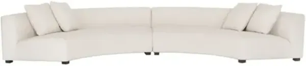 Florence 2pc Curved Sectional - Natural Performance - Ivory