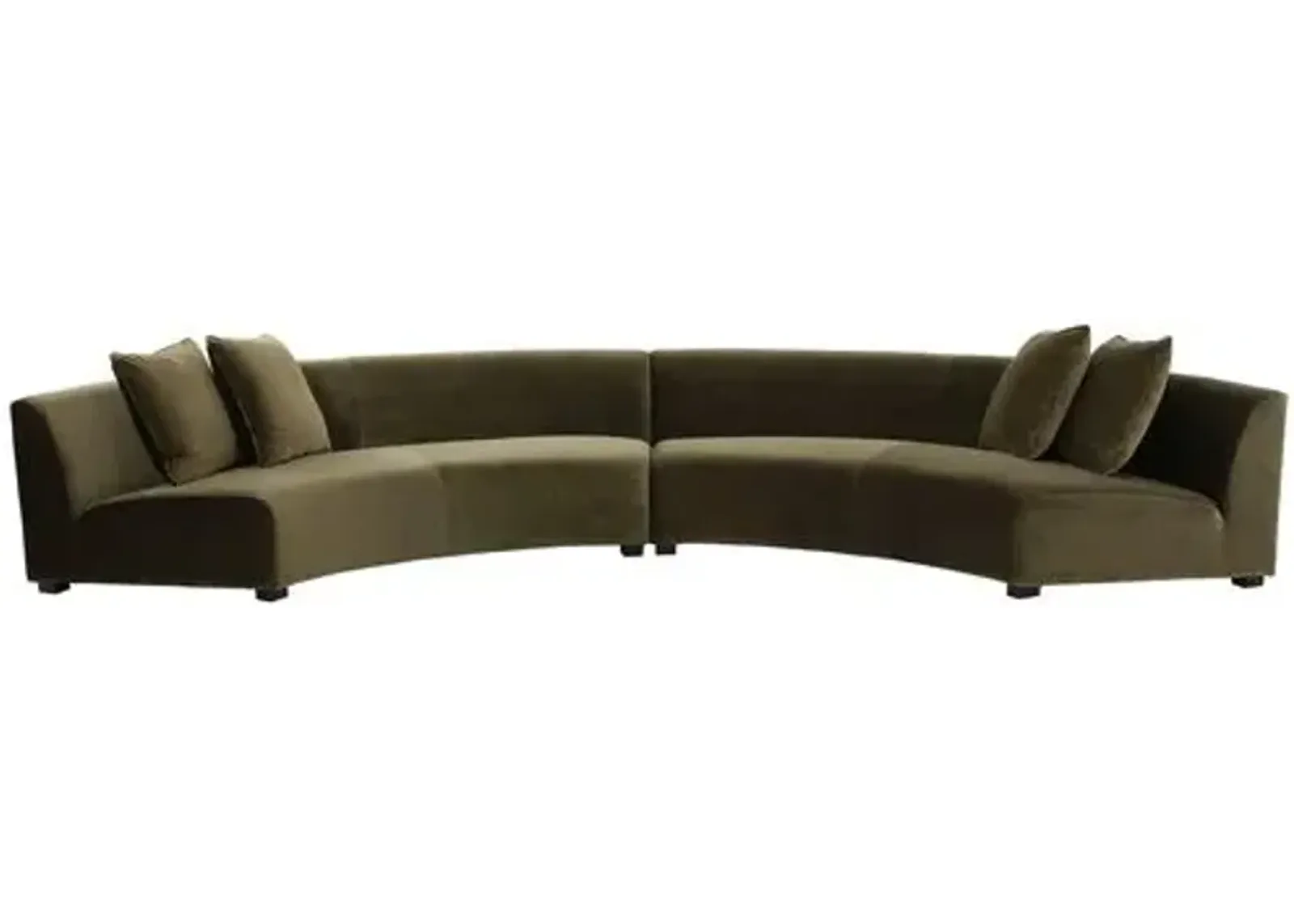 Florence 2pc Curved Sectional - Velvet - Green