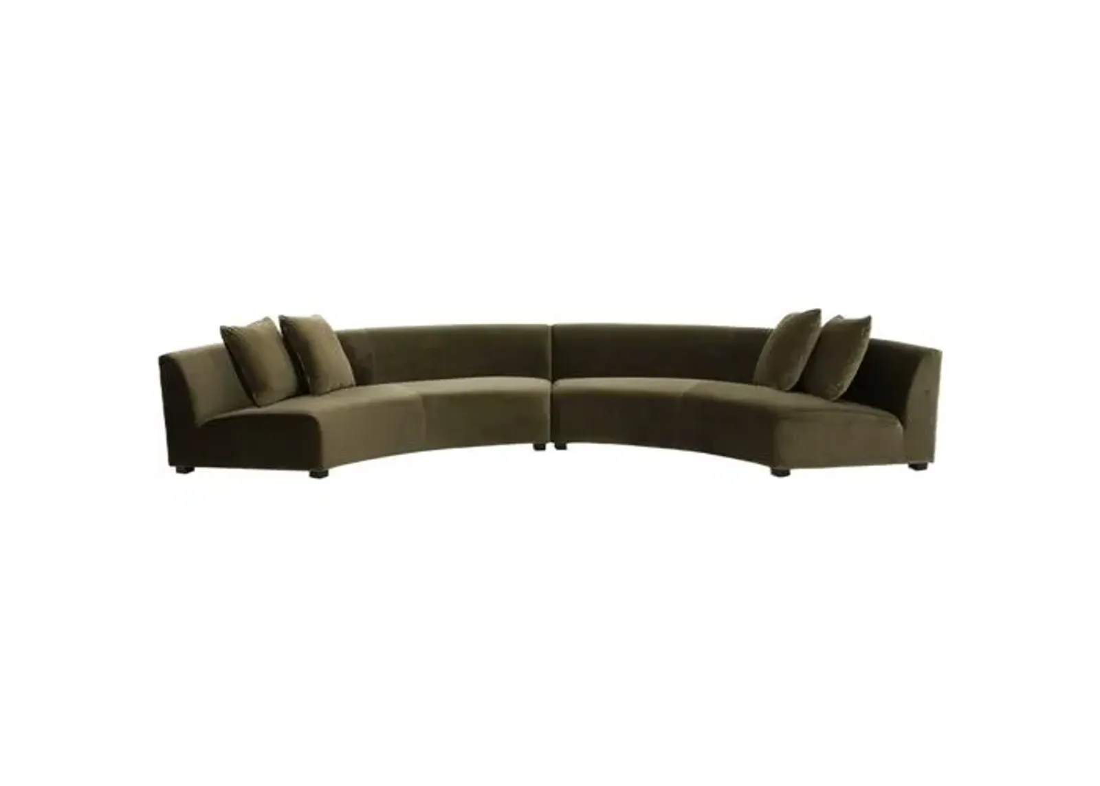 Florence 2pc Curved Sectional - Velvet - Green