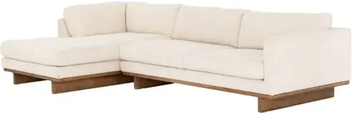 Como 2pc 70" Sectional Left-Facing Chaise - Taupe Performance - Ivory - Comfortable, Sturdy, Stylish