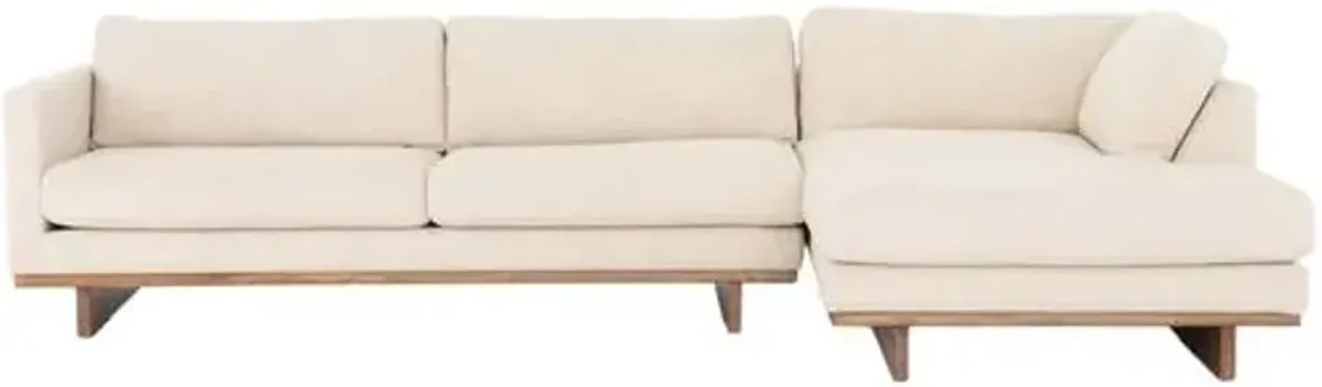 Como 2pc 70" Sectional Right-Facing Chaise - Taupe Performance - Ivory - Comfortable, Sturdy, Stylish