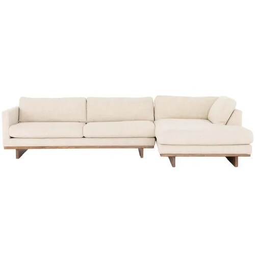 Como 2pc 70" Sectional Right-Facing Chaise - Taupe Performance - Ivory - Comfortable, Sturdy, Stylish