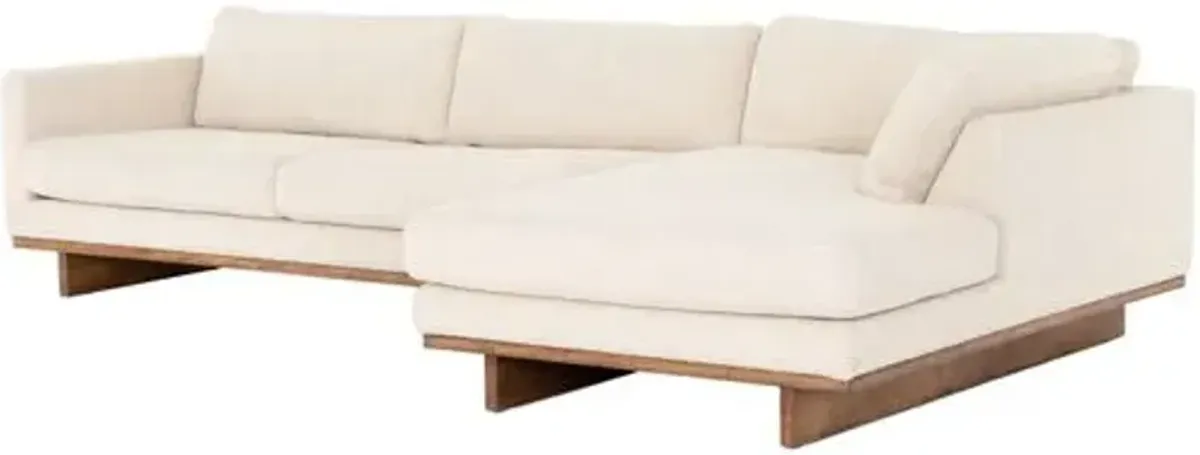 Como 2pc 70" Sectional Right-Facing Chaise - Taupe Performance - Ivory - Comfortable, Sturdy, Stylish