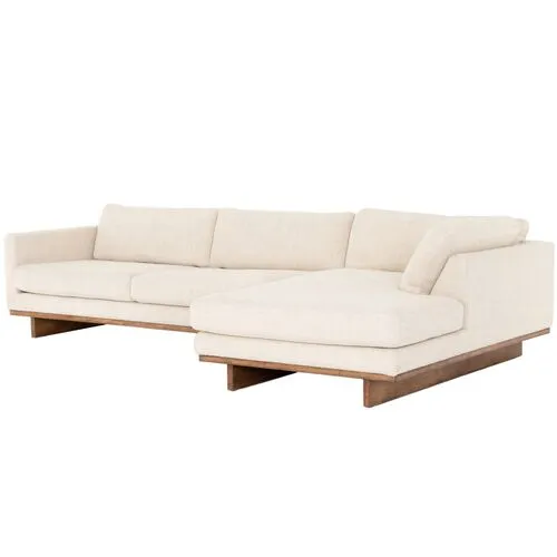 Como 2pc 70" Sectional Right-Facing Chaise - Taupe Performance - Ivory - Comfortable, Sturdy, Stylish