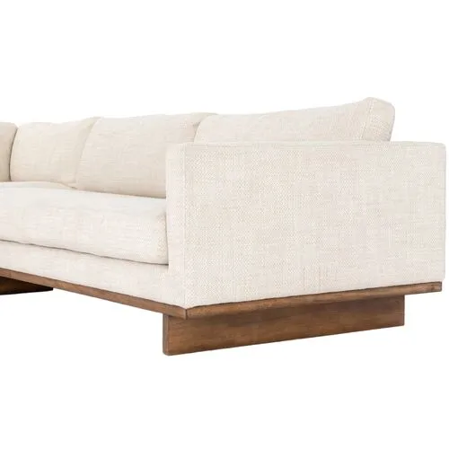 Como 2pc 86" Sectional Left-Facing Chaise - Taupe Performance - Ivory - Comfortable, Sturdy, Stylish