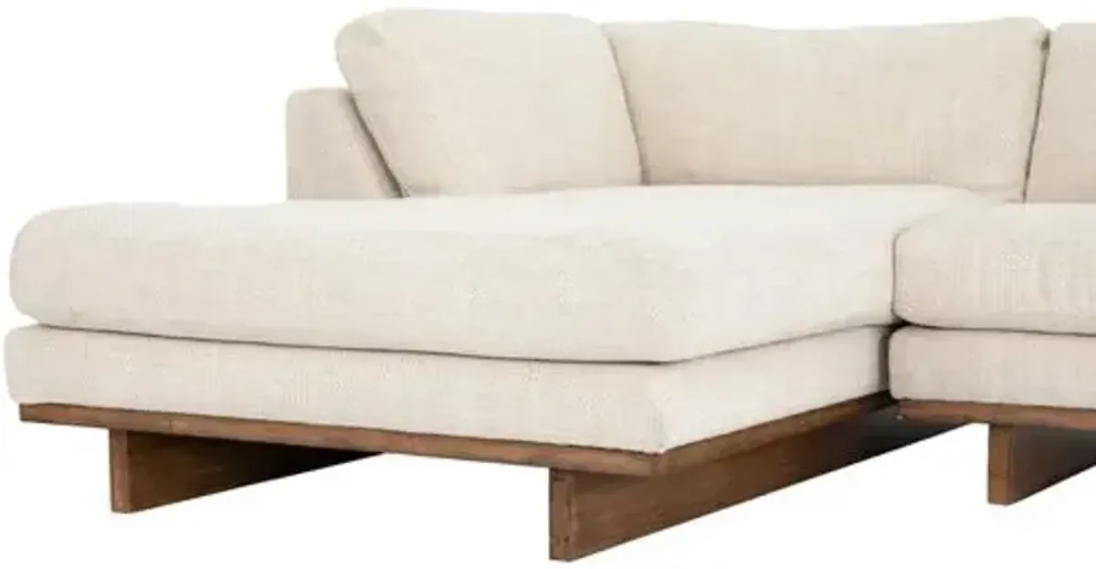 Como 2pc 86" Sectional Left-Facing Chaise - Taupe Performance - Ivory - Comfortable, Sturdy, Stylish