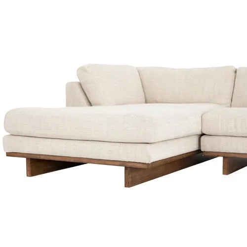 Como 2pc 86" Sectional Left-Facing Chaise - Taupe Performance - Ivory - Comfortable, Sturdy, Stylish