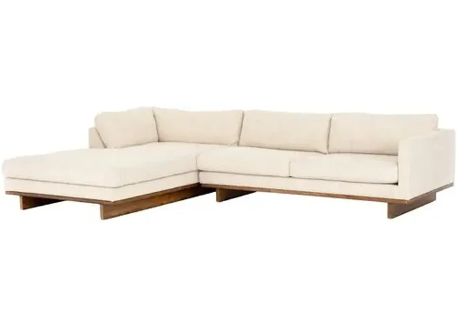 Como 2pc 86" Sectional Left-Facing Chaise - Taupe Performance - Ivory - Comfortable, Sturdy, Stylish