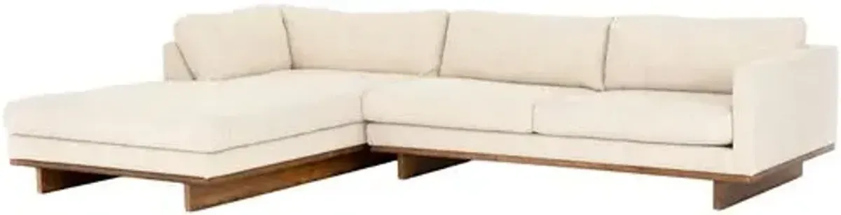 Como 2pc 86" Sectional Left-Facing Chaise - Taupe Performance - Ivory - Comfortable, Sturdy, Stylish