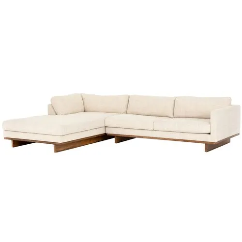 Como 2pc 86" Sectional Left-Facing Chaise - Taupe Performance - Ivory - Comfortable, Sturdy, Stylish