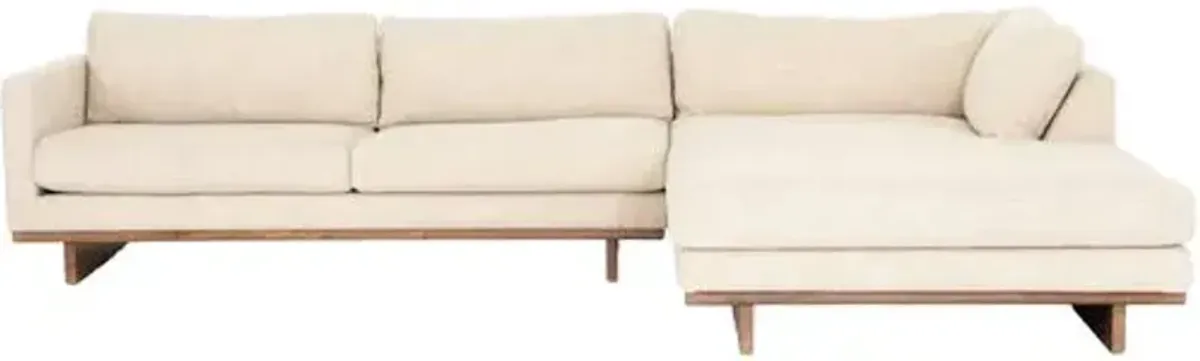 Como 2pc 86" Sectional Right-Facing Chaise - Taupe Performance - Ivory - Comfortable, Sturdy, Stylish