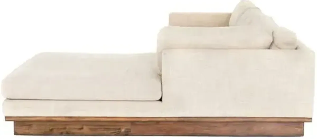 Como 2pc 86" Sectional Right-Facing Chaise - Taupe Performance - Ivory - Comfortable, Sturdy, Stylish