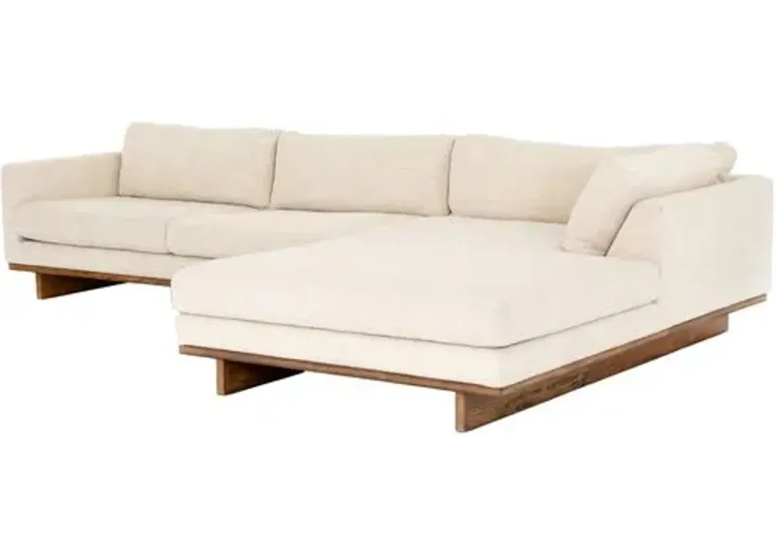 Como 2pc 86" Sectional Right-Facing Chaise - Taupe Performance - Ivory - Comfortable, Sturdy, Stylish