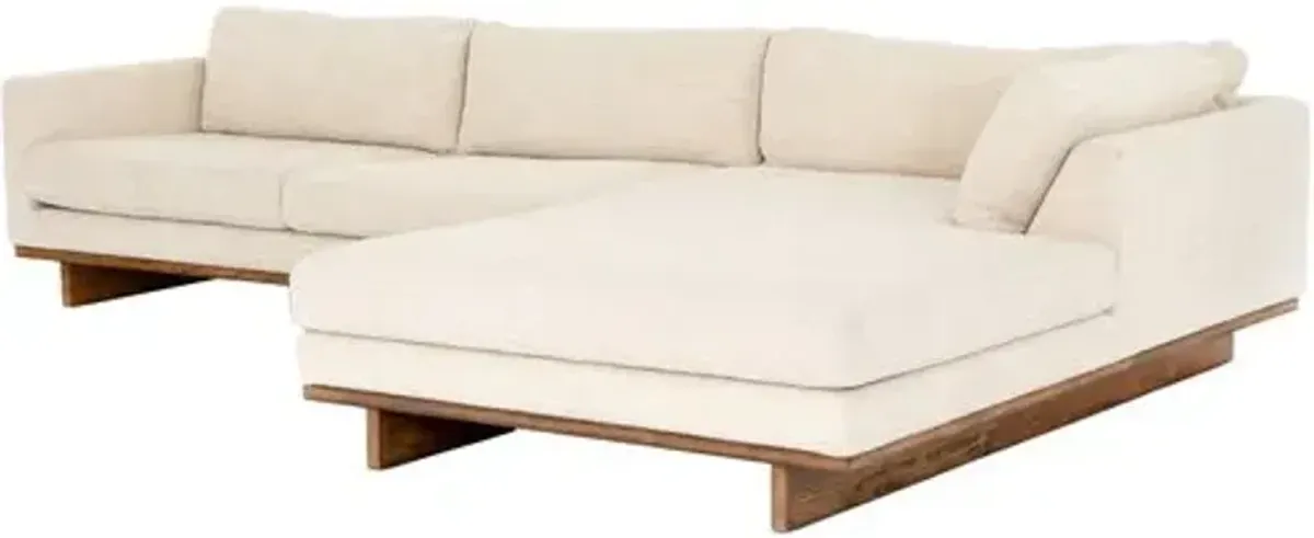 Como 2pc 86" Sectional Right-Facing Chaise - Taupe Performance - Ivory - Comfortable, Sturdy, Stylish