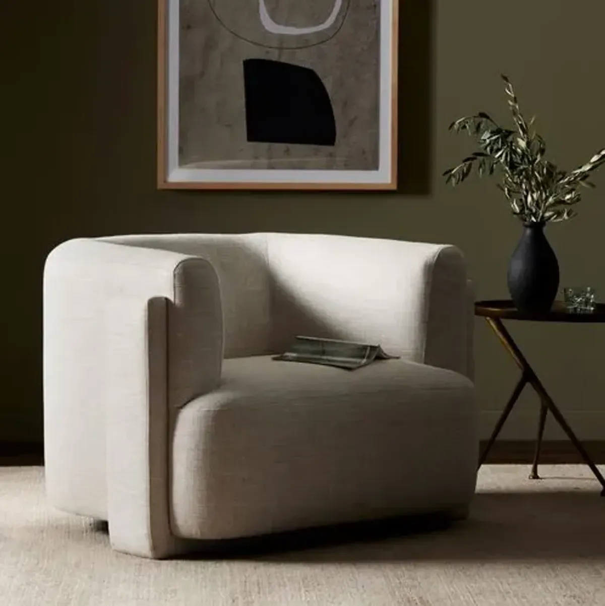 Eli Performance Accent Chair - Natural Performance - Ivory, Comfortable, Durable