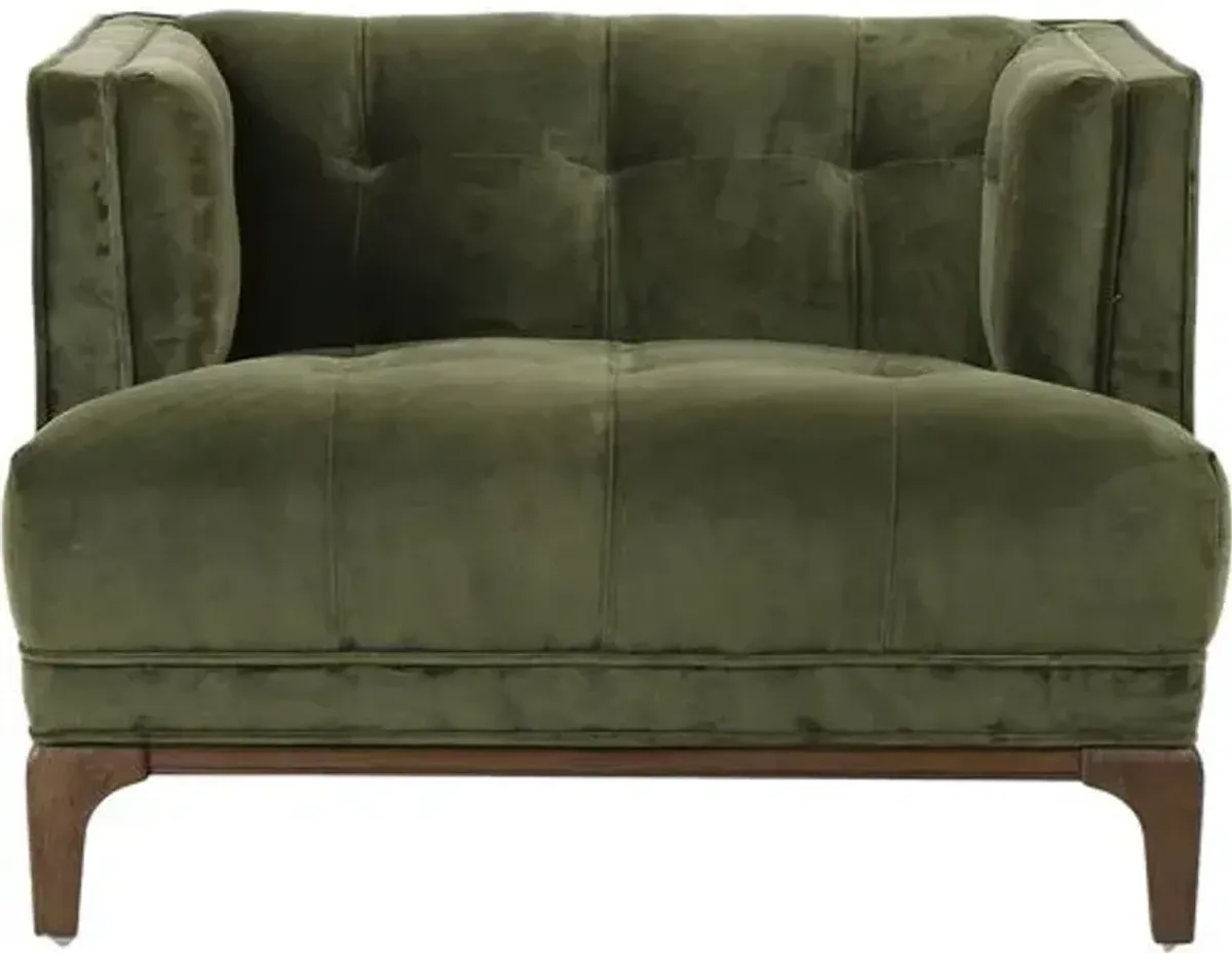 Caledonia Velvet Accent Chair - Green, Comfortable, Durable, Velvet Upholstery, Cushioned