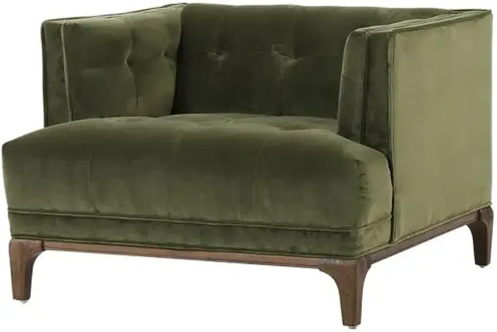 Caledonia Velvet Accent Chair - Green, Comfortable, Durable, Velvet Upholstery, Cushioned