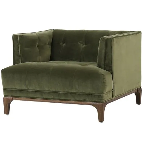 Caledonia Velvet Accent Chair - Green, Comfortable, Durable, Velvet Upholstery, Cushioned