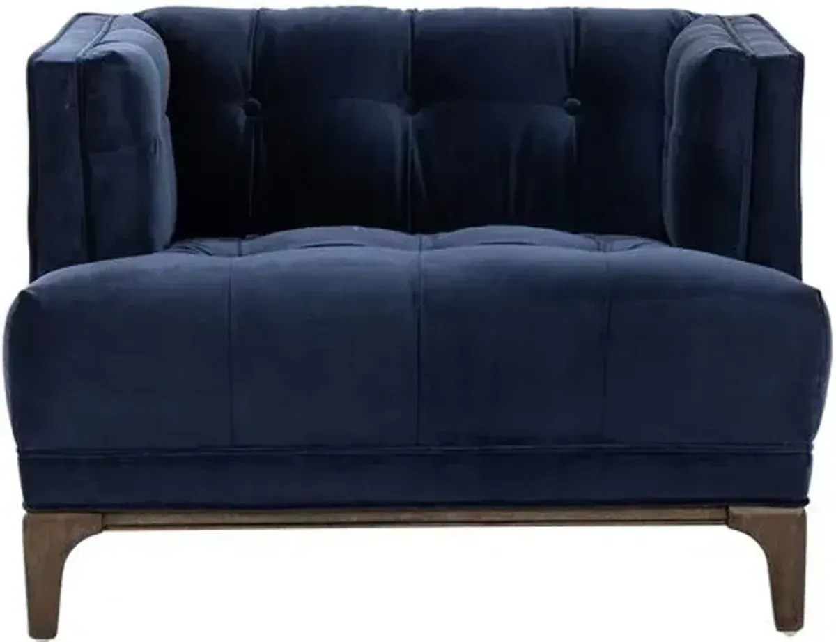 Caledonia Velvet Accent Chair - Blue, Comfortable, Durable, Velvet Upholstery, Cushioned