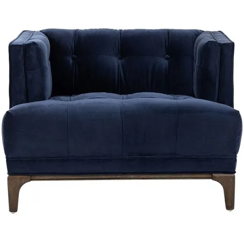 Caledonia Velvet Accent Chair - Blue, Comfortable, Durable, Velvet Upholstery, Cushioned