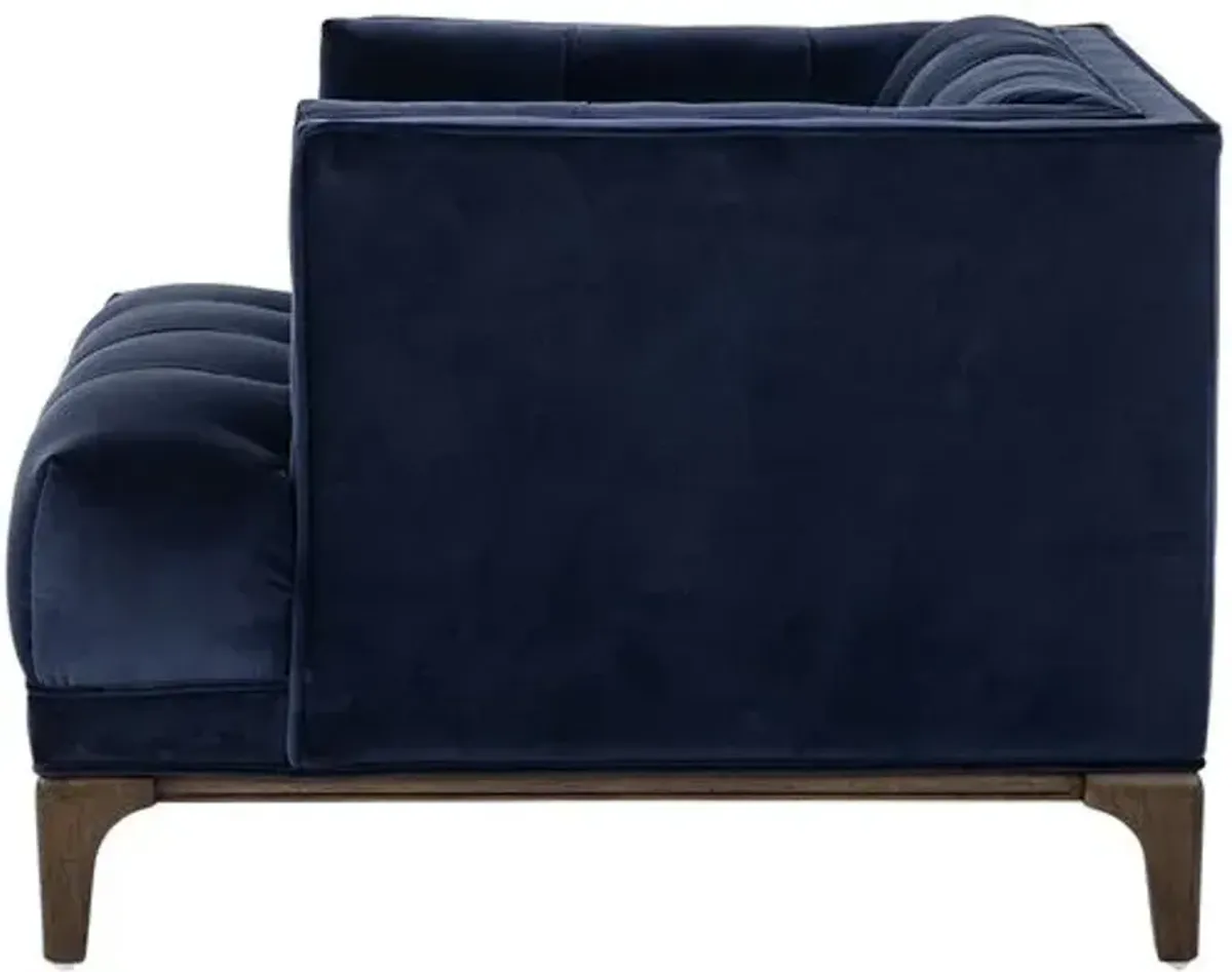 Caledonia Velvet Accent Chair - Blue, Comfortable, Durable, Velvet Upholstery, Cushioned